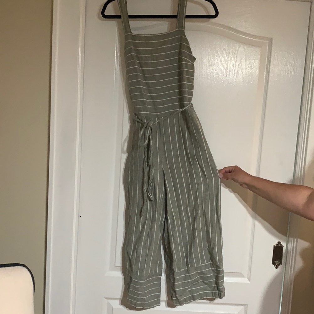 Wide leg linen jumpsuit
